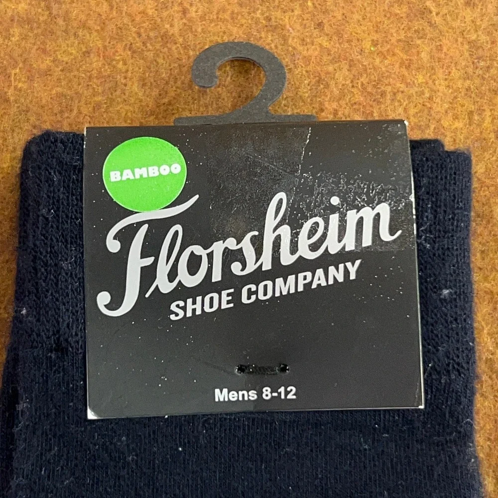 Florsheim Mens 8-12 Navy Bamboo Viscose Blend 3 Pair Pack Dress Socks NWT